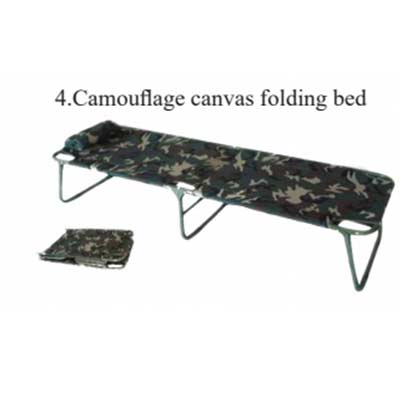 Camouflage canvas folding bed